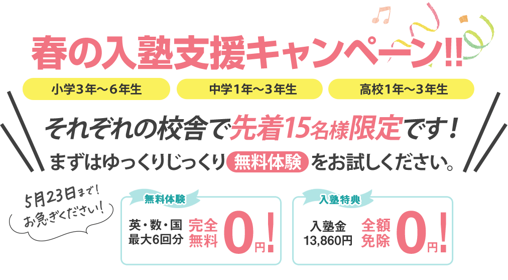 特別入塾キャンペーン